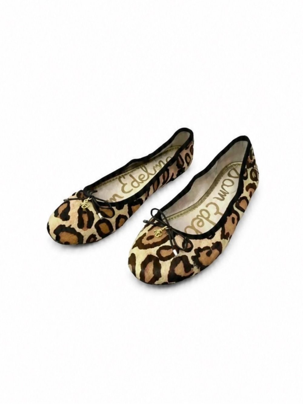 Sam Edelman Felicia Leopard Print Calf Hair Ballet Flat Shoes Size 4.5 EUC!